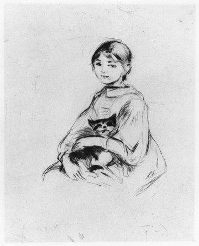 Junges Mädchen mit Katze, 1889 von Berthe Morisot